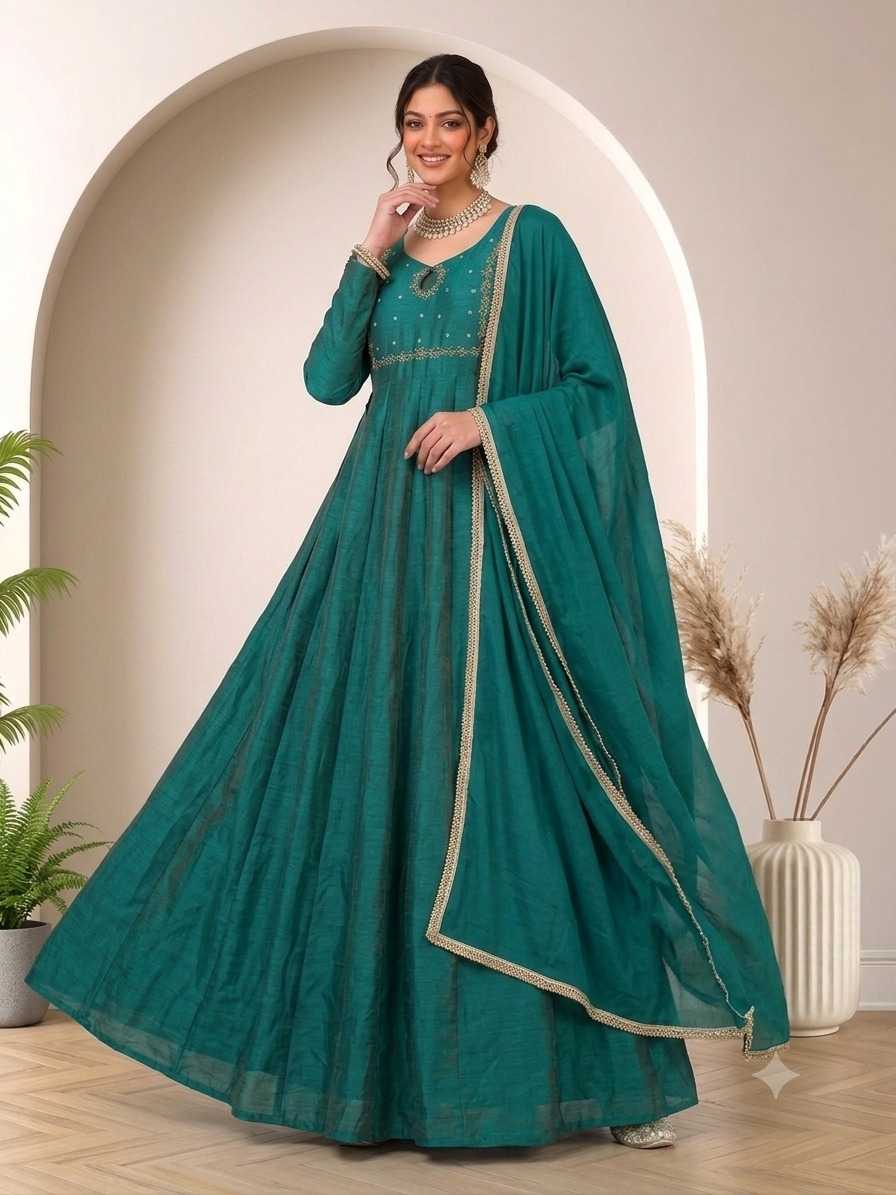 Vichitra Silk Party Gown