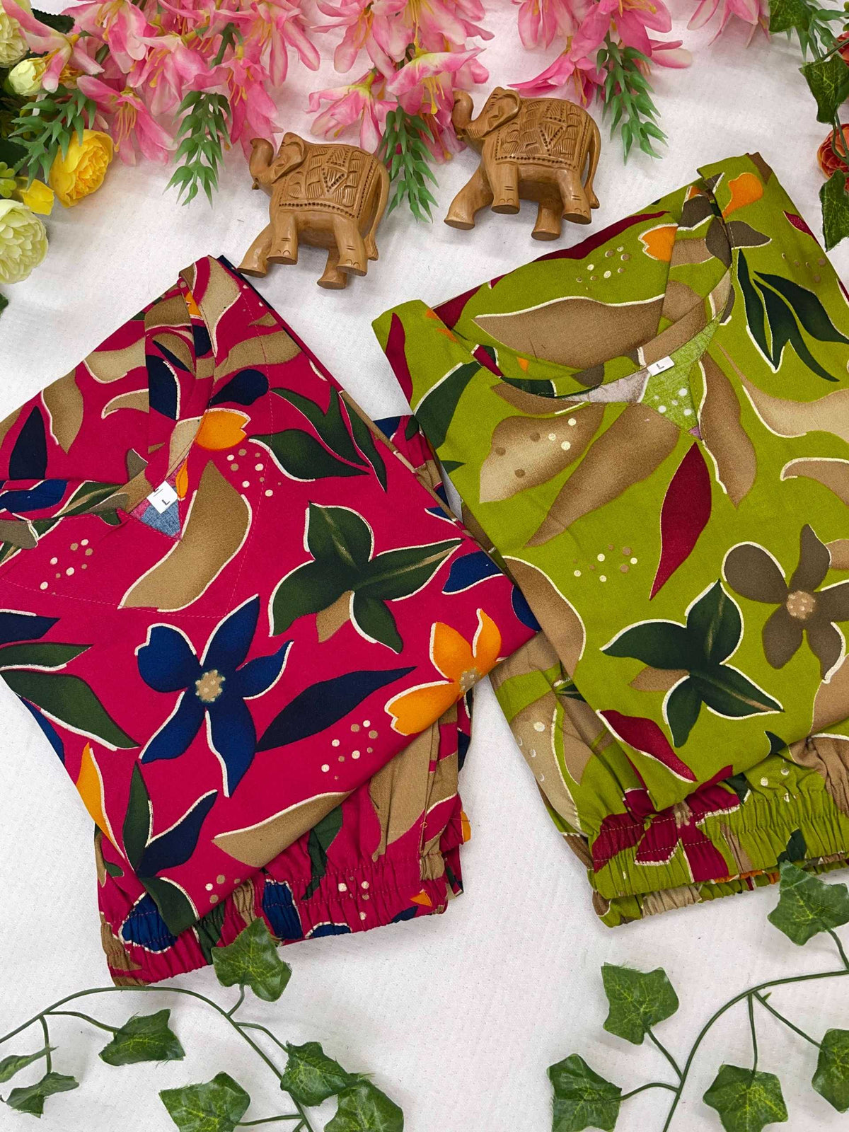 Cotton Printed Kurti in Green