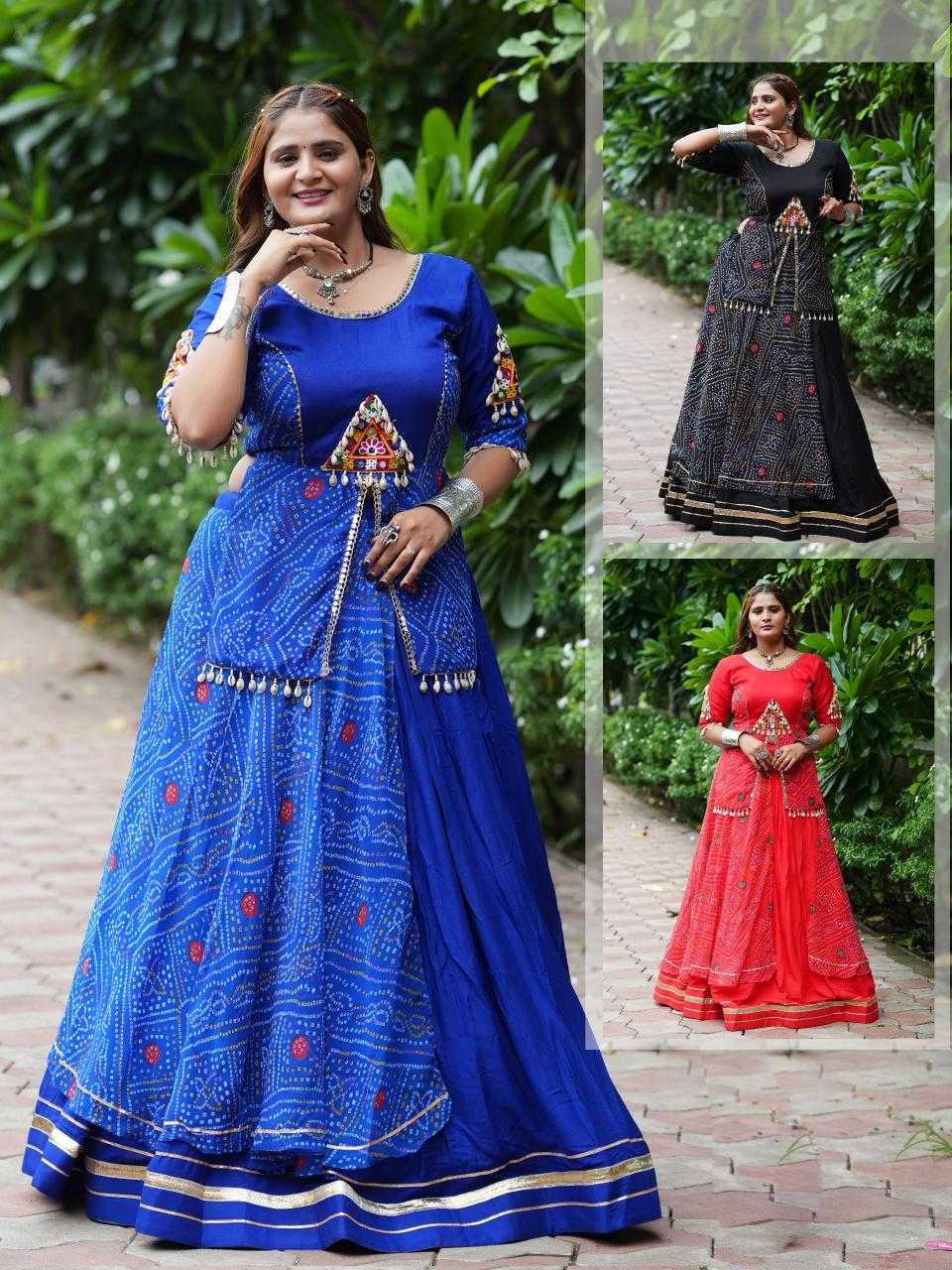 Cotton Printed Lehenga in Red