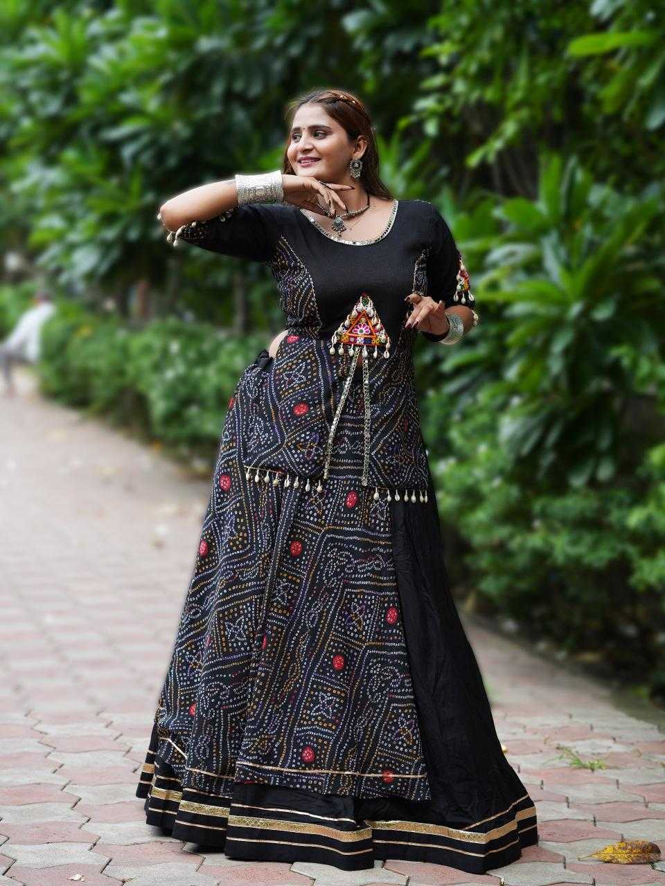 Cotton Printed Lehenga in Red