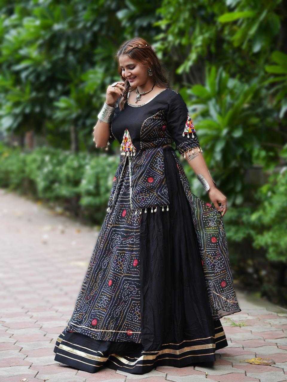 Cotton Printed Lehenga in Red