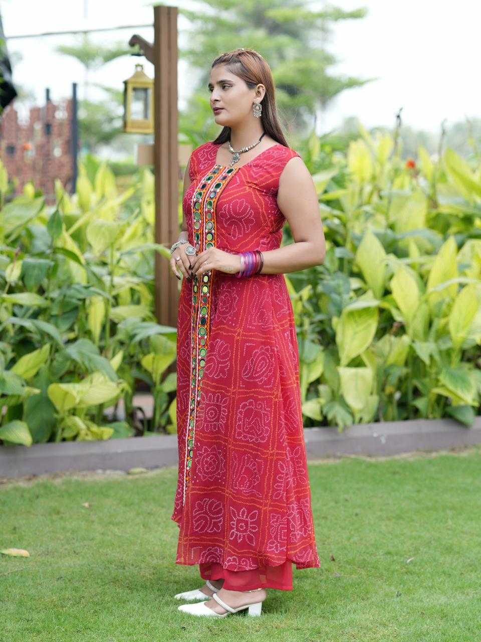 Georgette Printed Suit in Violet