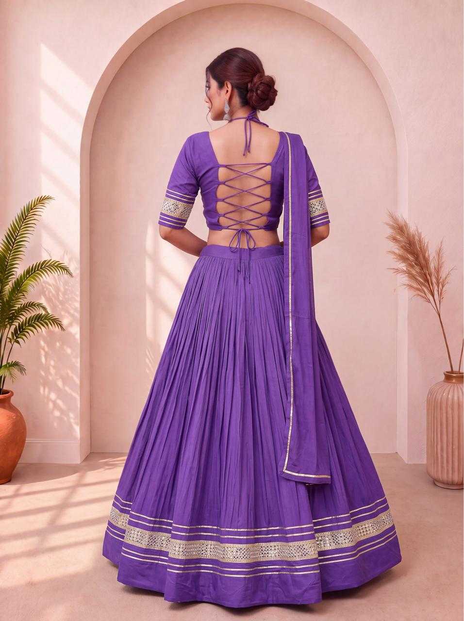 Cotton Mirror Work Lehenga