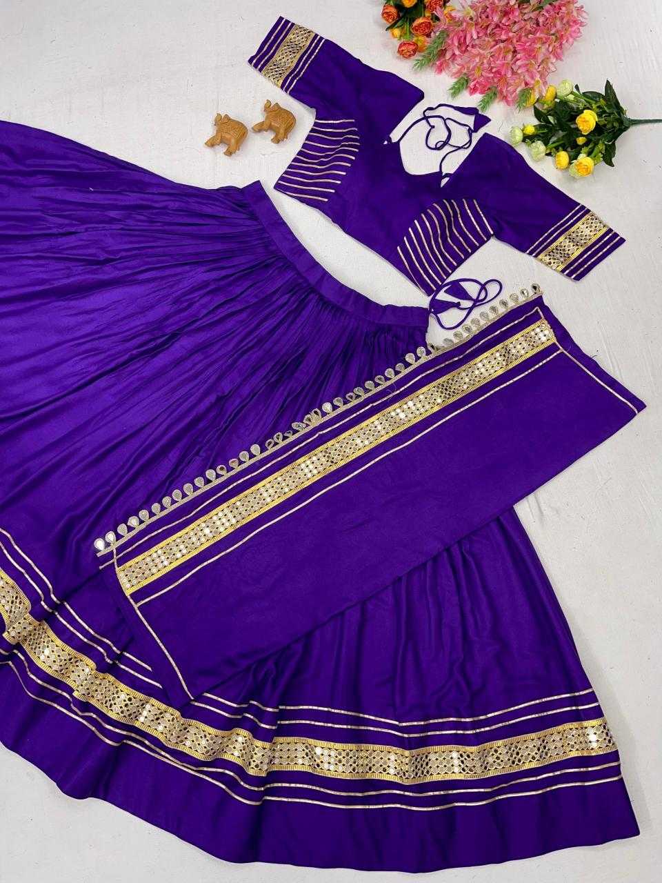 Cotton Mirror Work Lehenga