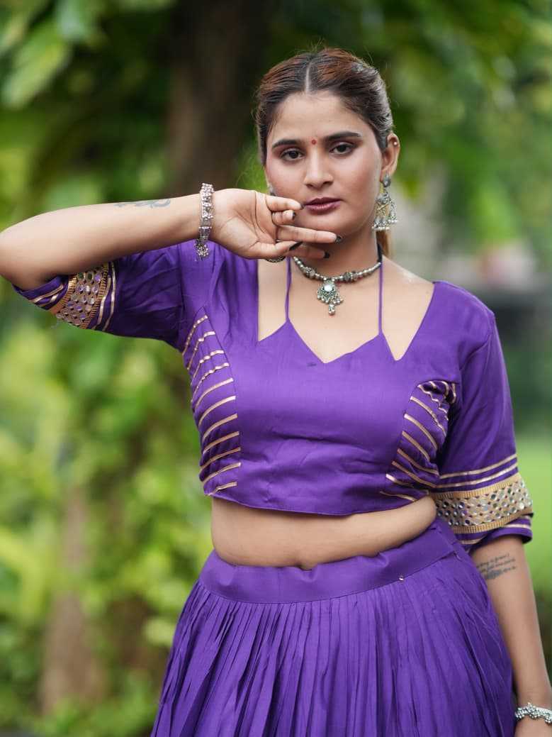 Reyon Cotton Chaniya Choli in Purple