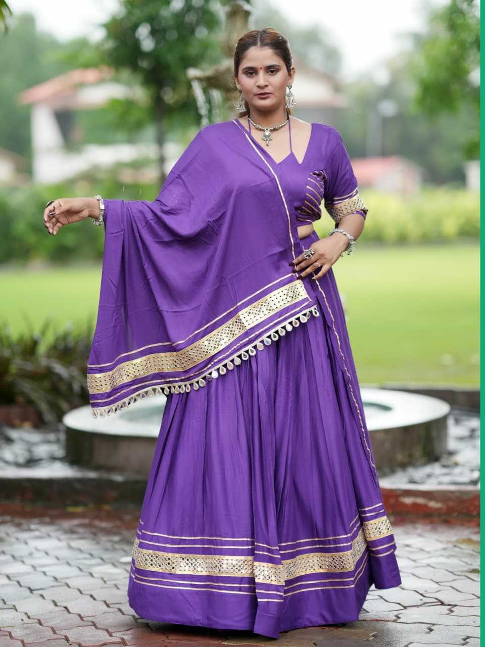 Reyon Cotton Chaniya Choli in Purple