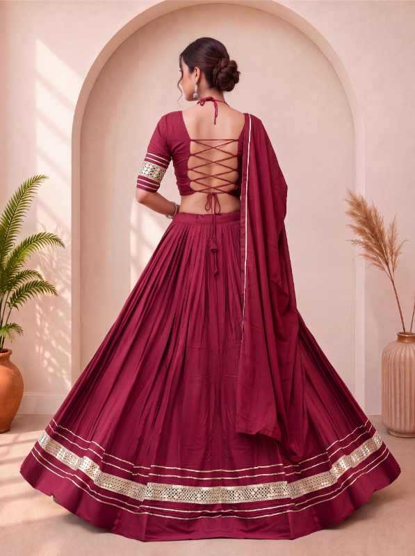 Reyon Cotton Traditional Lehenga in Black