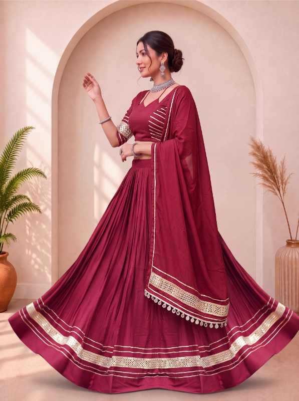 Reyon Cotton Traditional Lehenga in Black