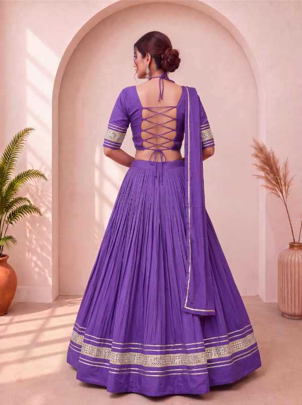 Reyon Cotton Traditional Lehenga in Black