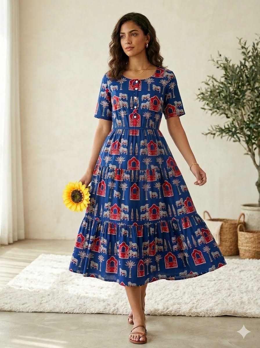 Cotton Printed Gown