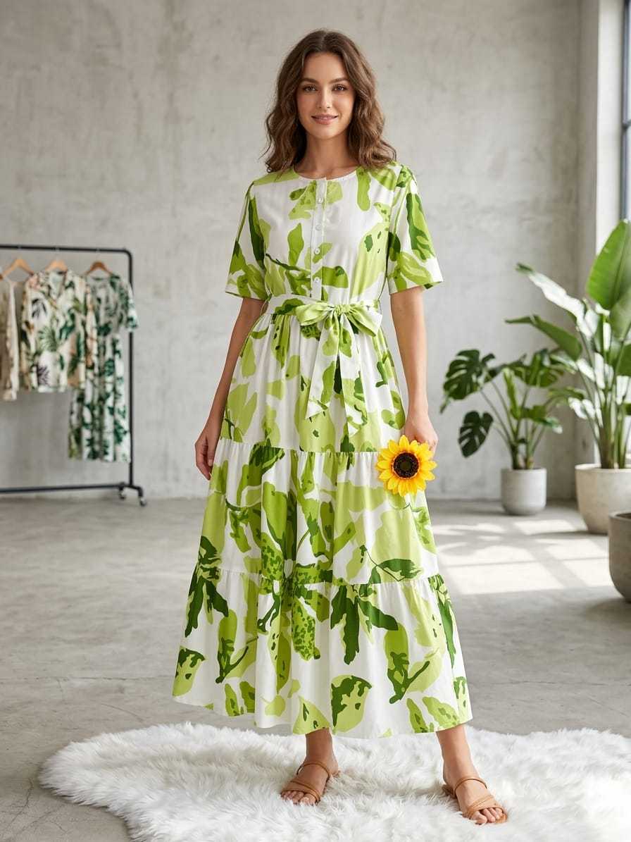 Cotton Printed Gown