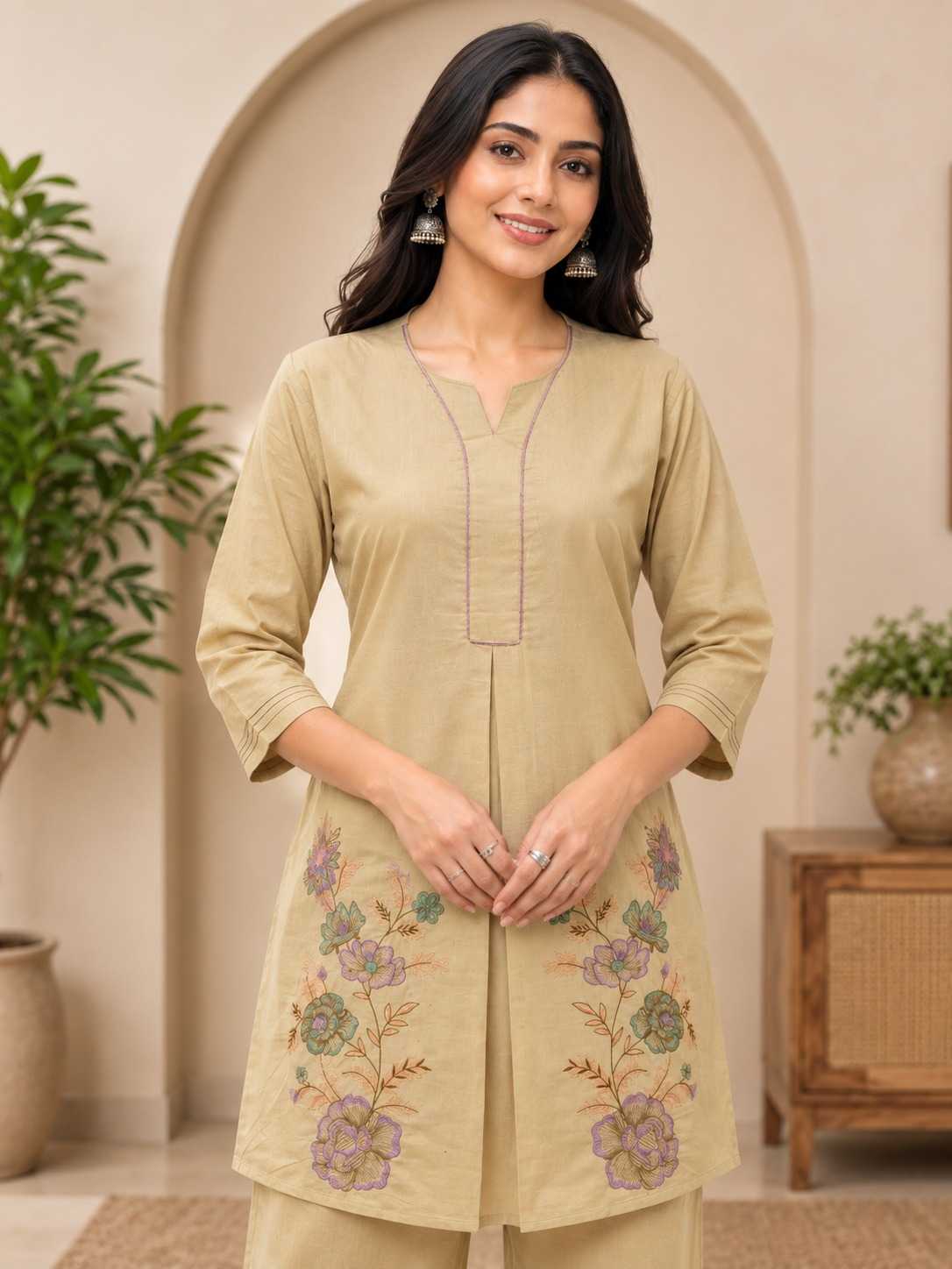 ALL Cotton Co-ord Set in Brown