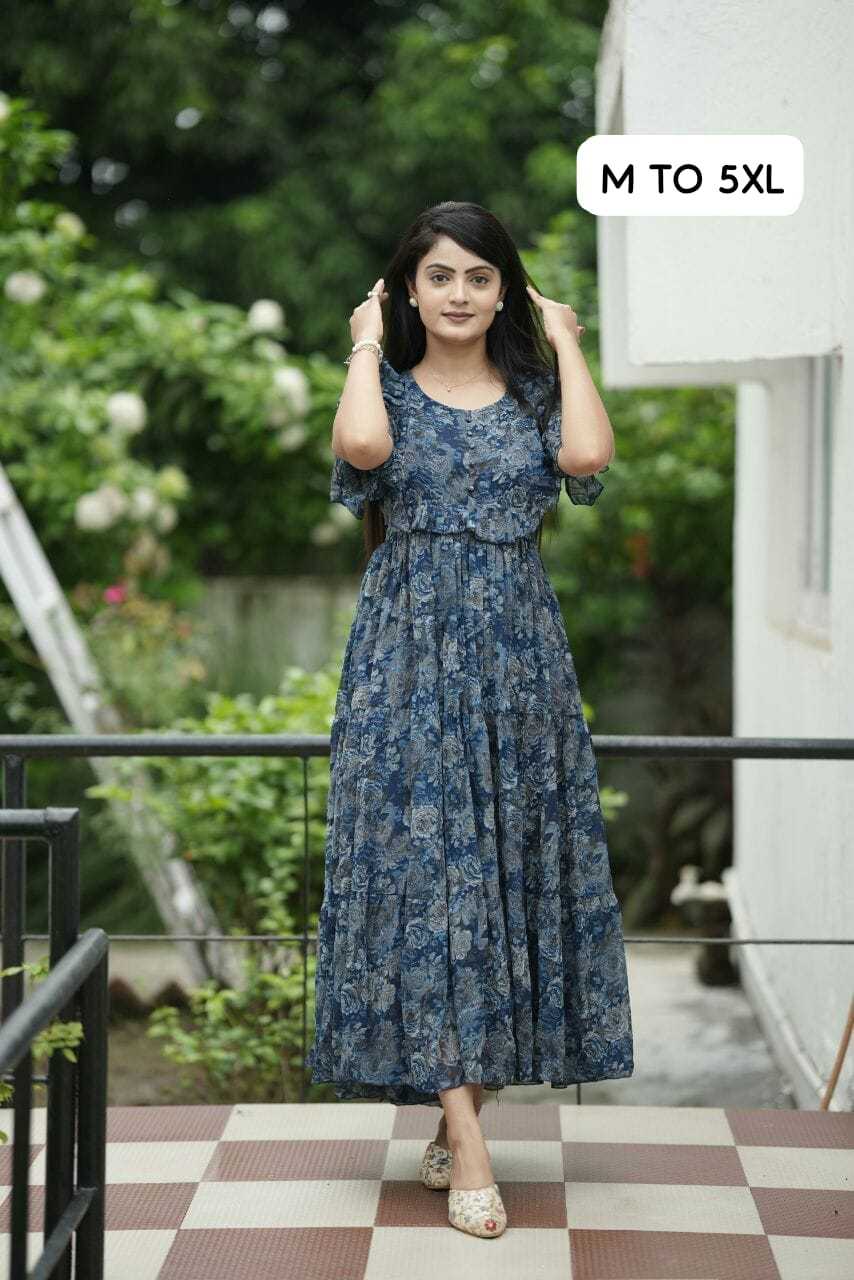 Georgette Printed Gown