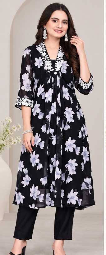 Chik Faux Georgette Cotton Kurti