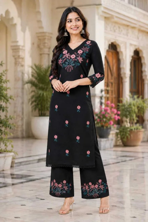 Craf Pure Cotton Embroidery Suit