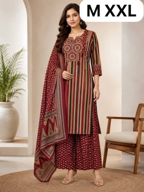 GHT Pure Cotton Printed Suit