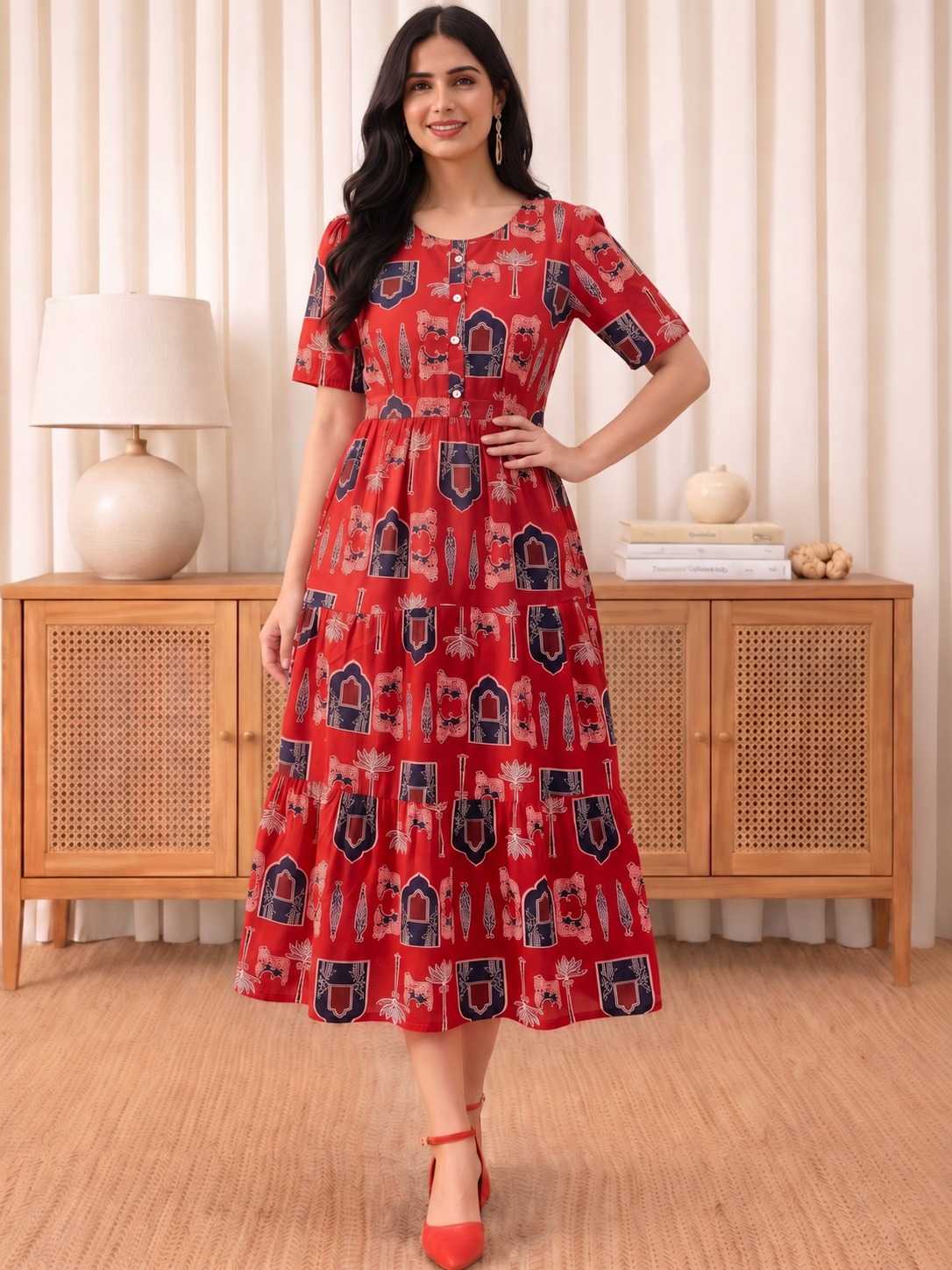 Middy Cotton Designer Dress