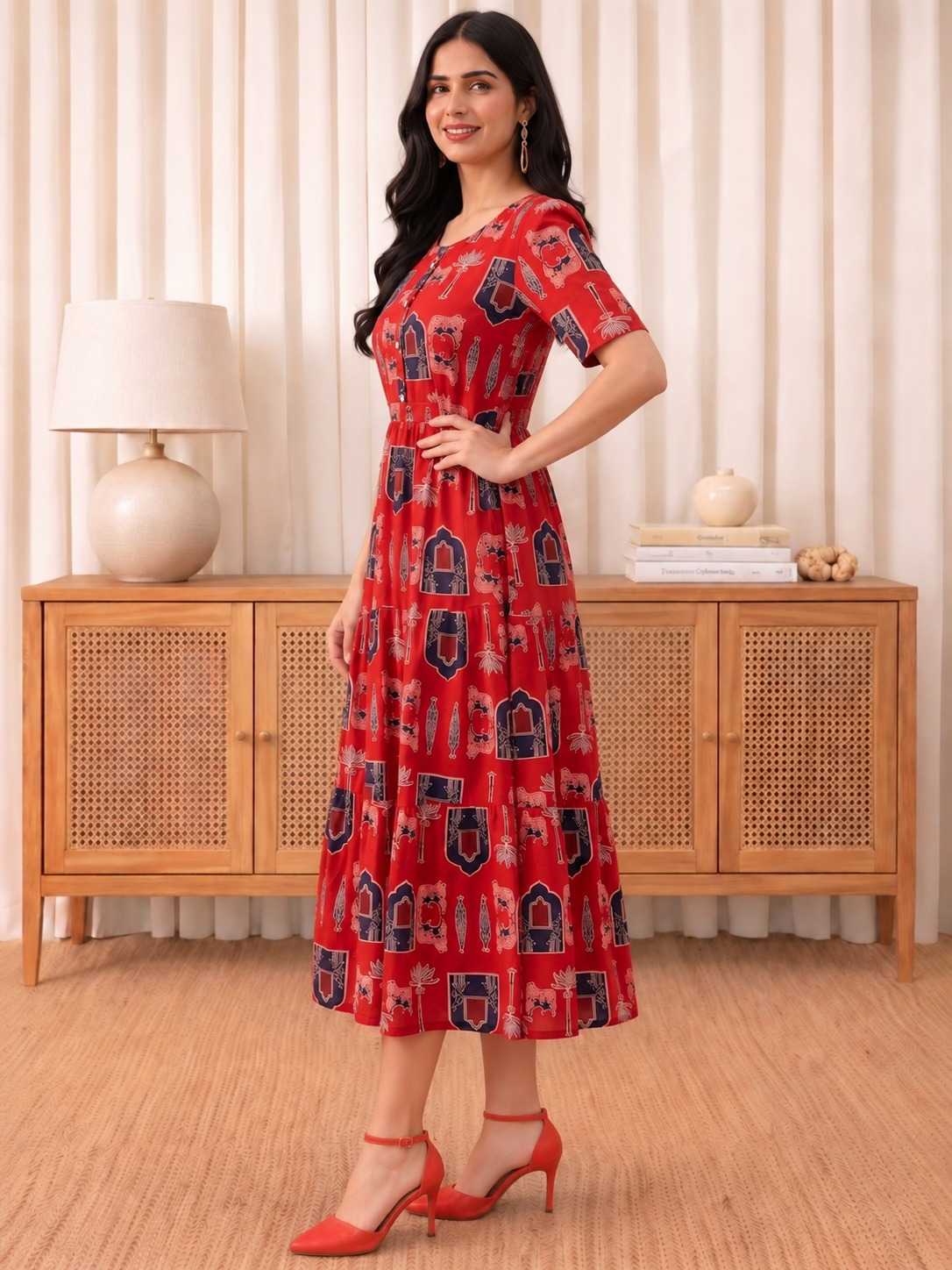 Middy Cotton Designer Dress