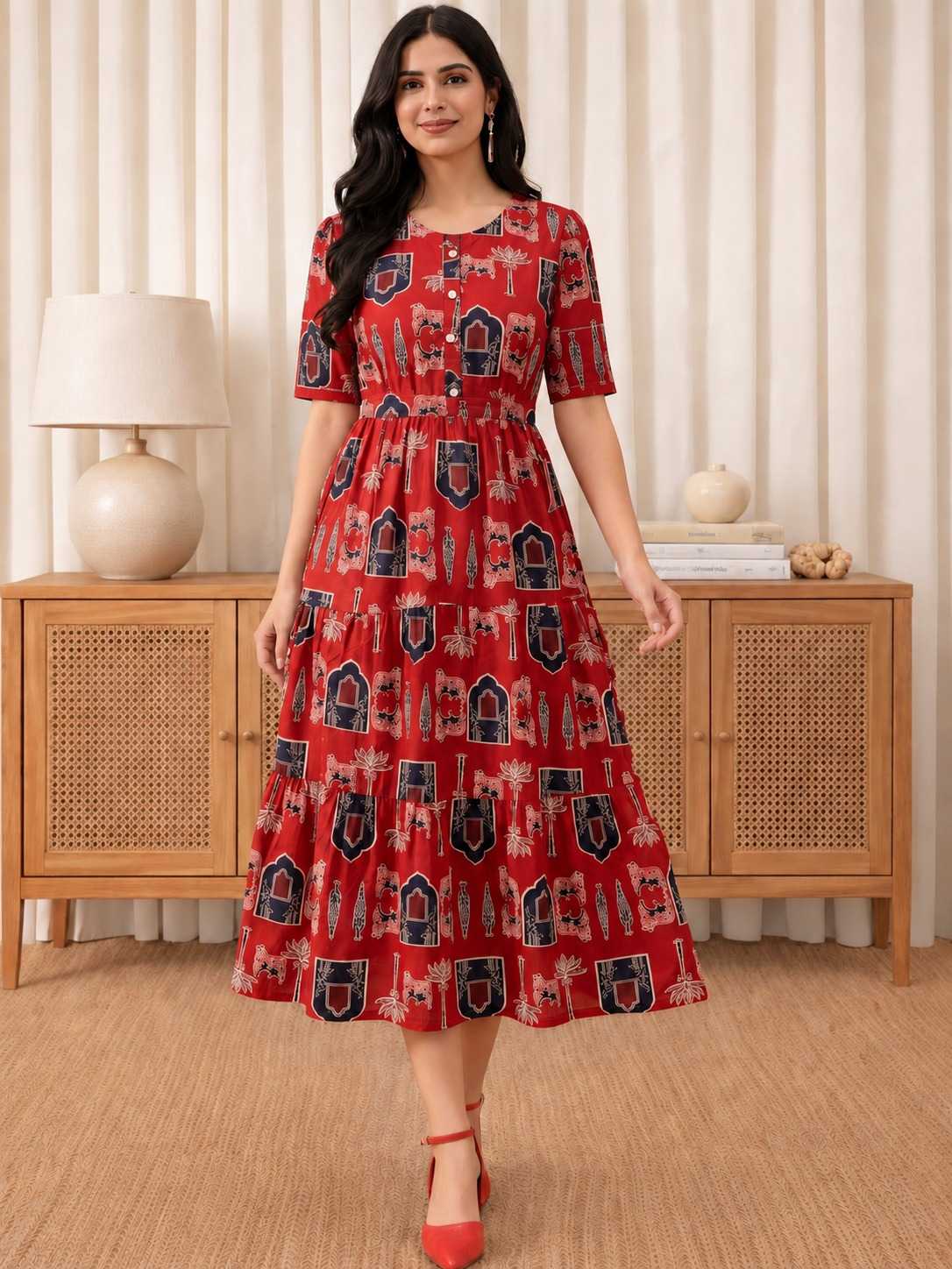 Middy Cotton Designer Dress