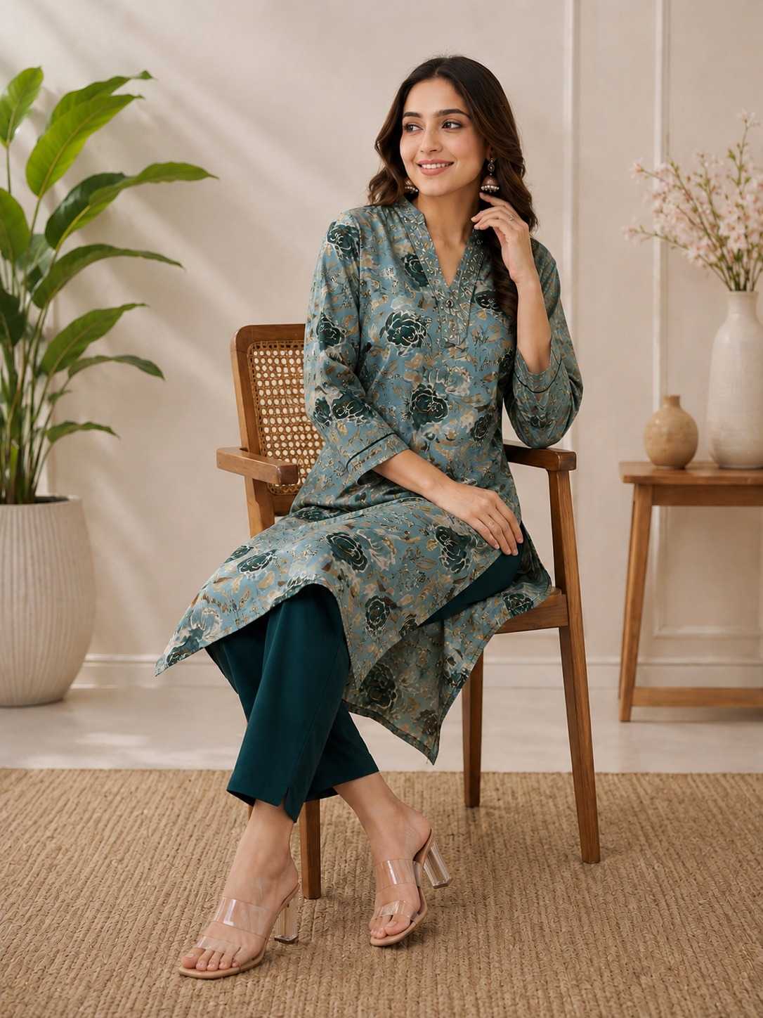 Modal Silk Party Wear Kurti