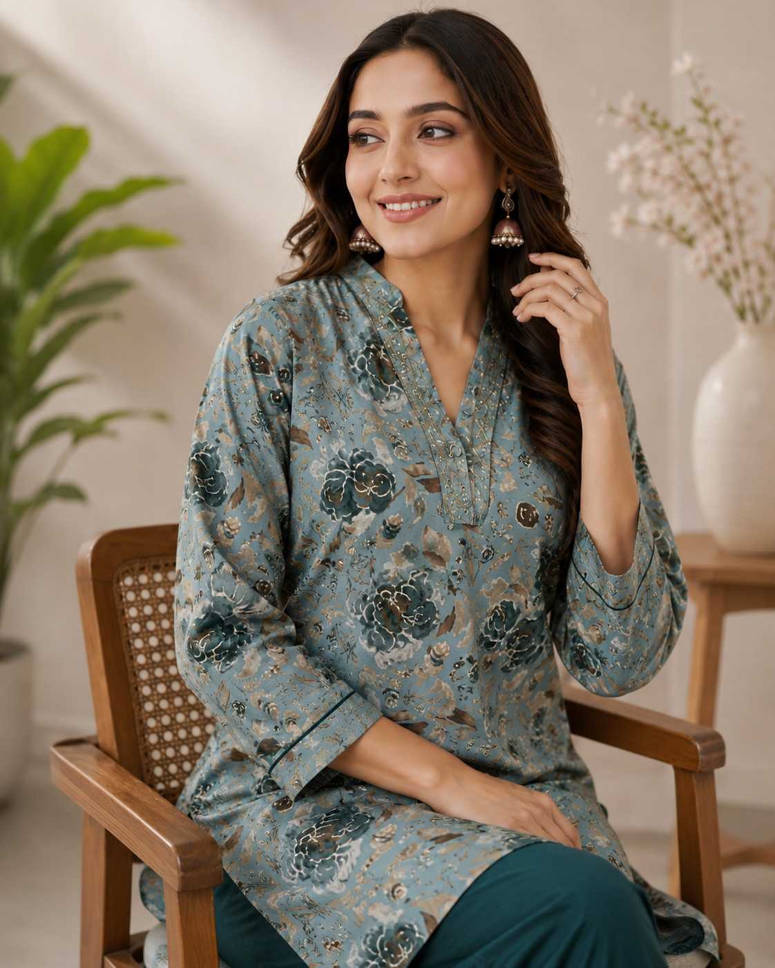 Modal Silk Party Wear Kurti