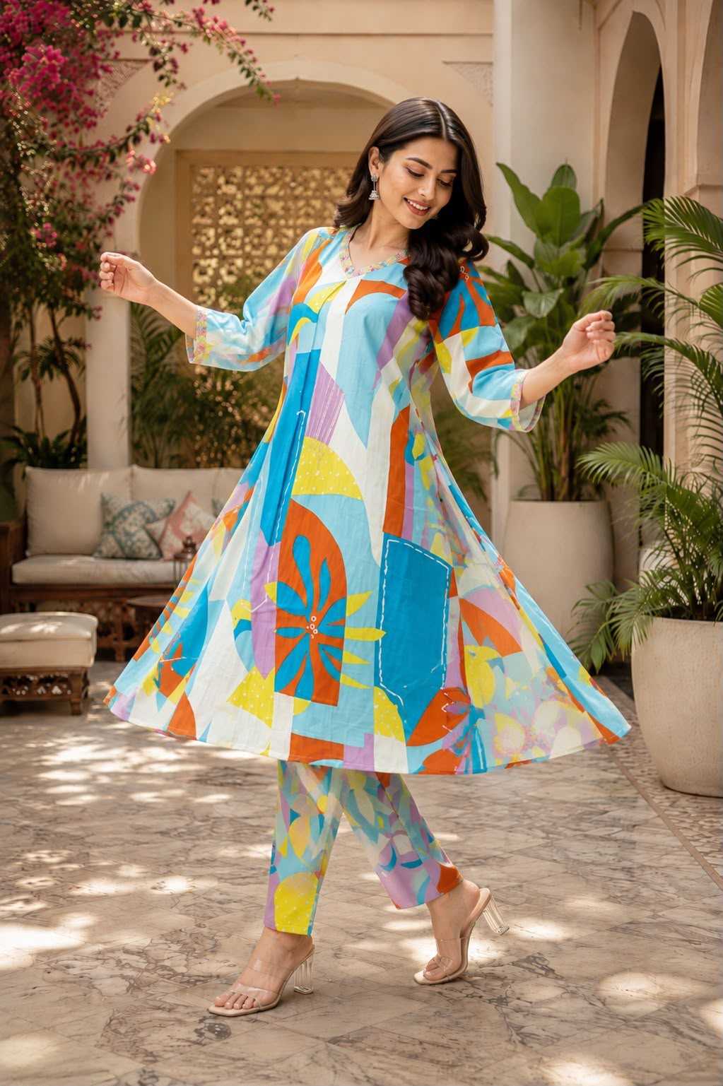 NEW Slub Reyon Designer Kurti