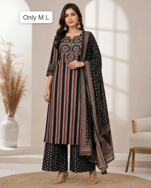 Pure Cotton Designer Kurti in Black