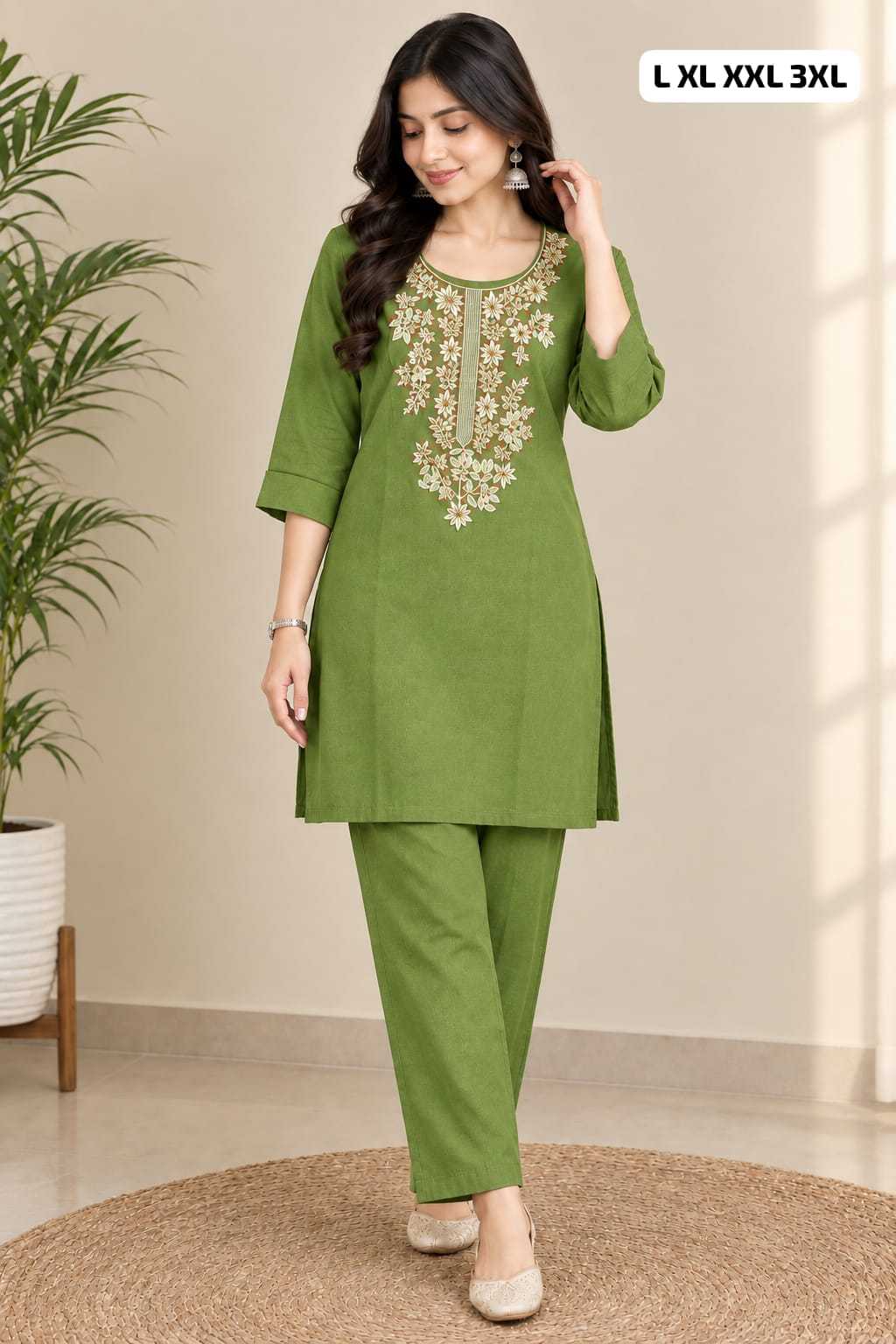 Pure Cotton Designer Kurti in Orange