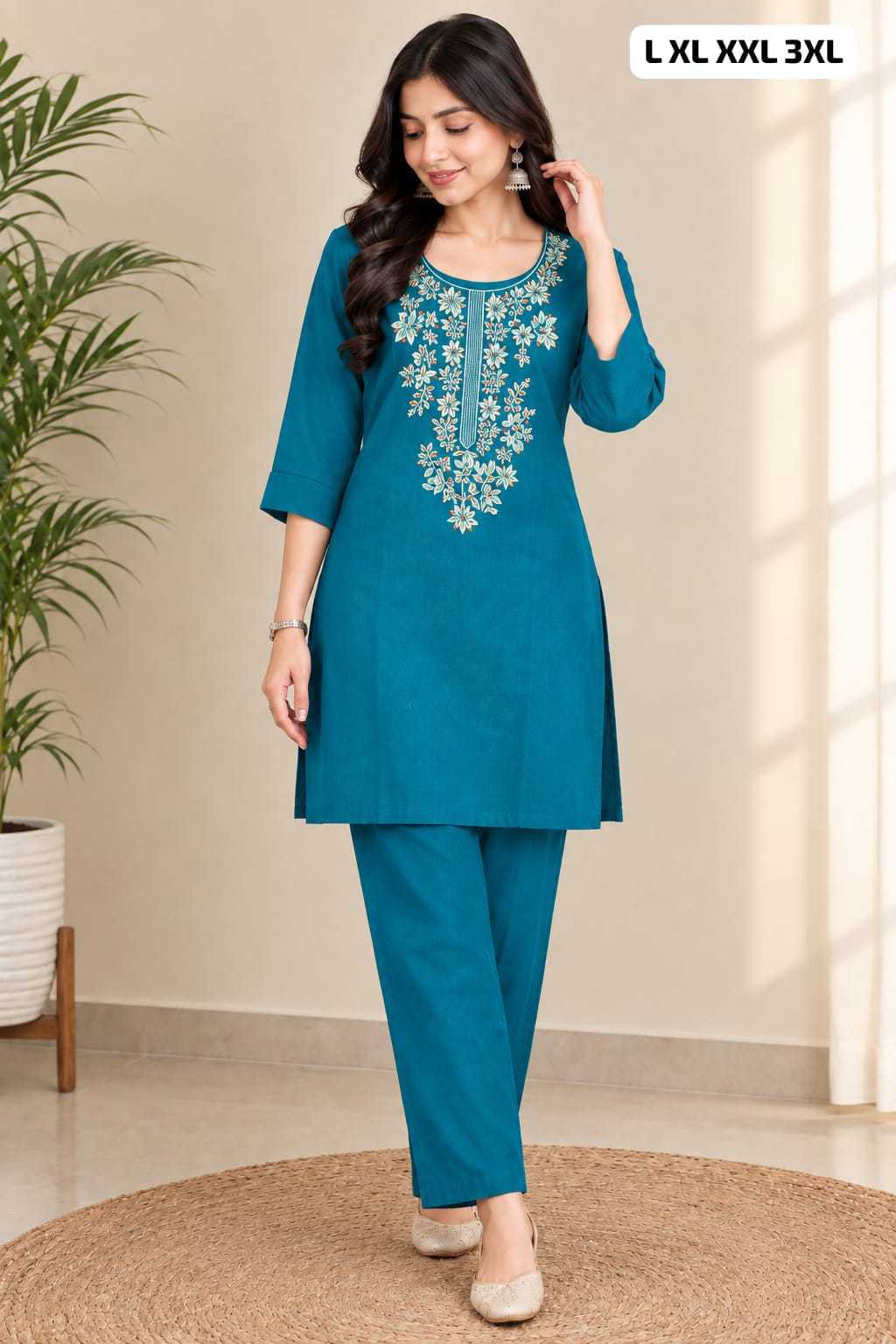 Pure Cotton Designer Kurti in Orange