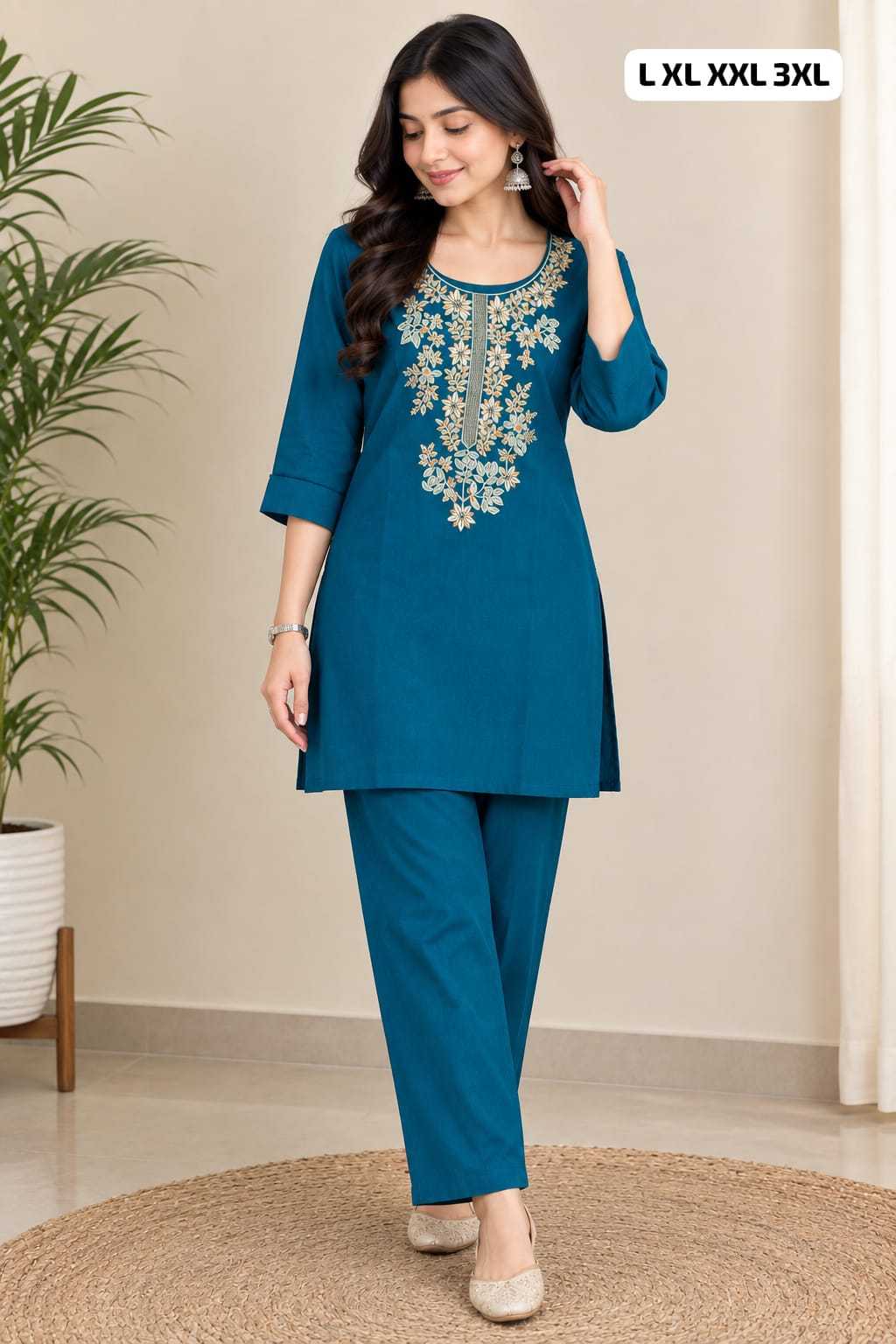 Pure Cotton Designer Kurti in Orange