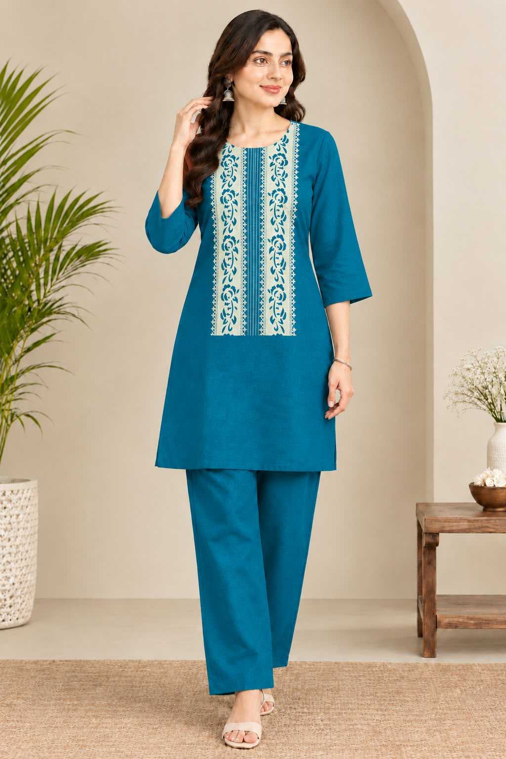 Pure Cotton Designer Kurti in Green