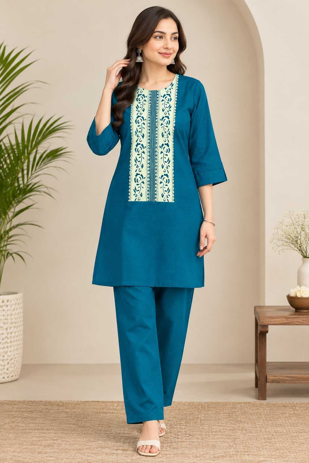 Pure Cotton Designer Kurti in Green