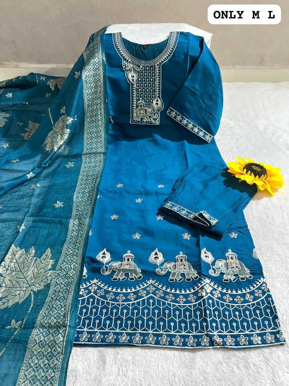 Maslin Party Wear Kurti in Purple