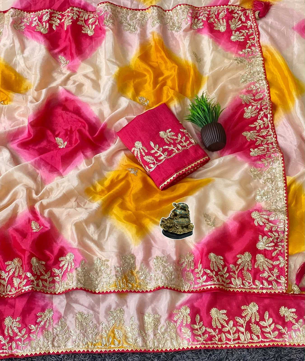 Abhishraya Chinon Silk Party Wear Saree