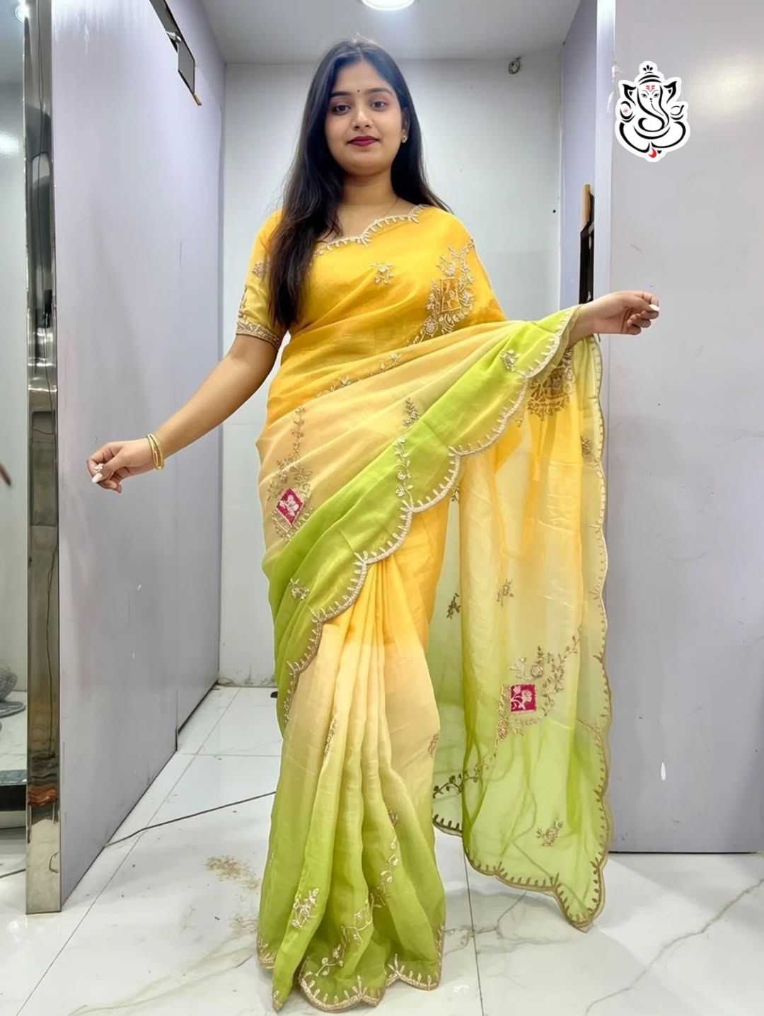 Crush Silk Party Wear Saree
