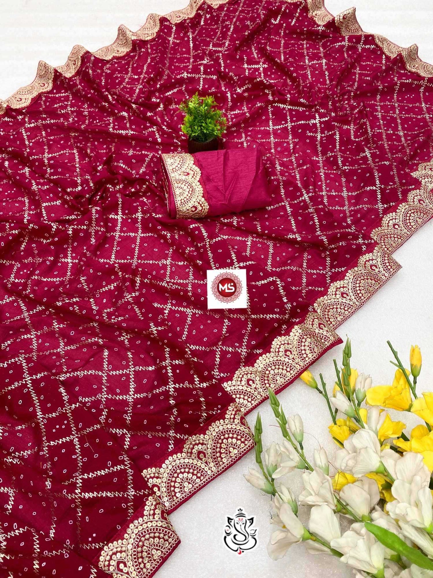 Vichitra Silk Traditional Saree