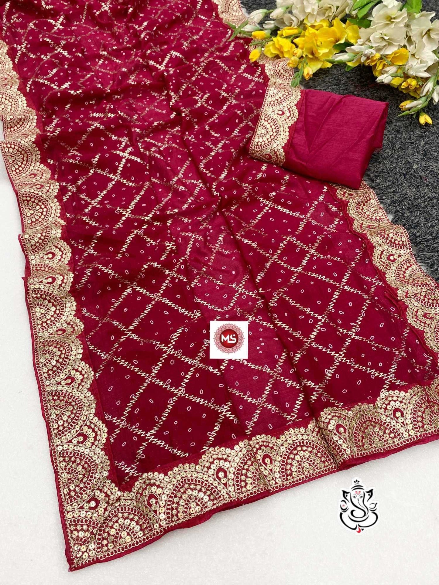 Vichitra Silk Traditional Saree