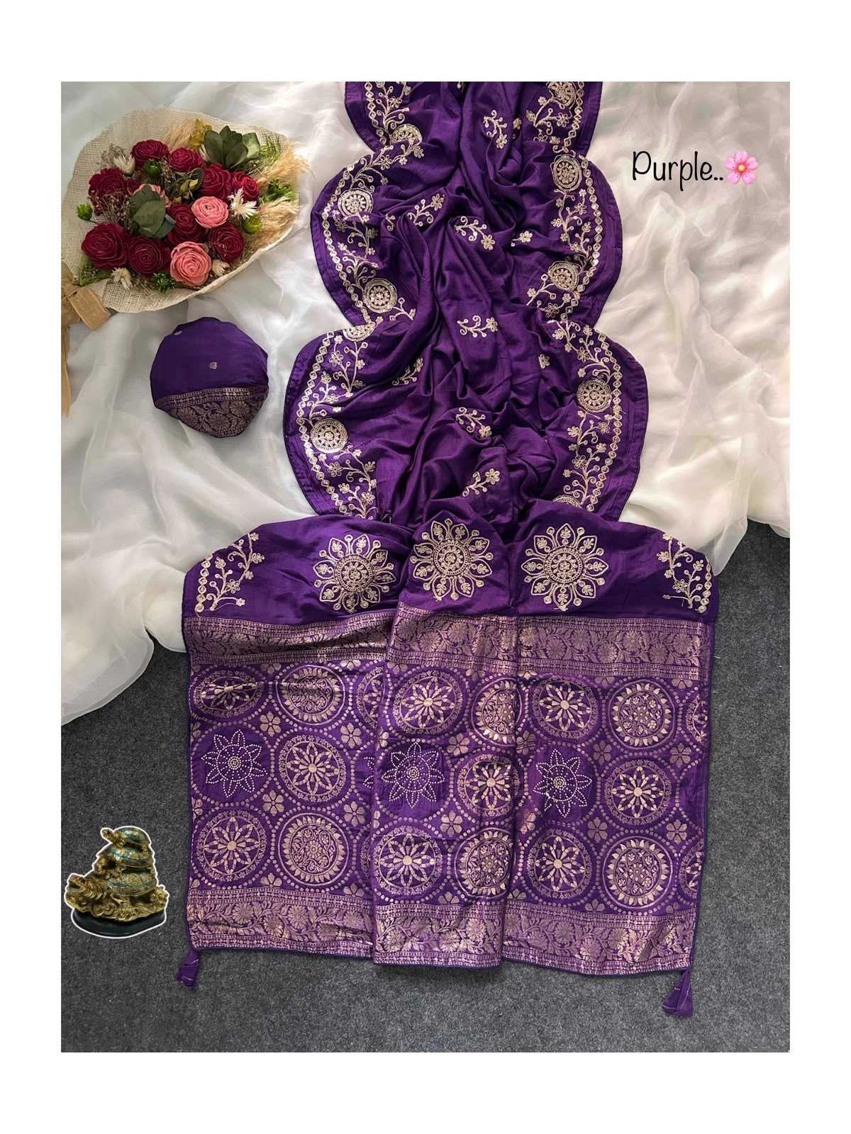 Anulekha Fancy Embroidered Saree