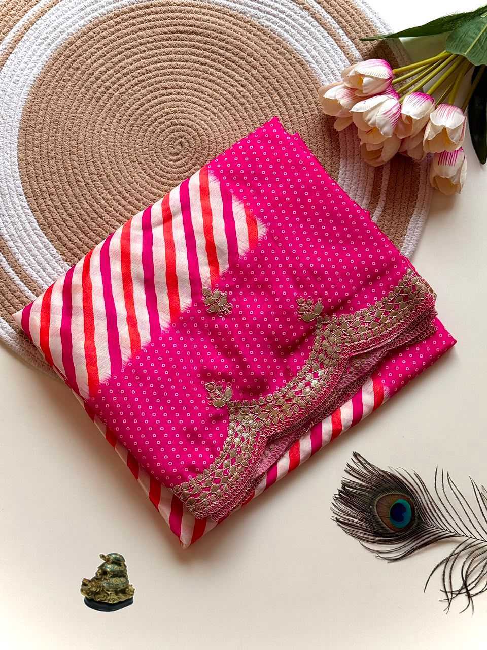 Ashwini Chinon Printed Saree