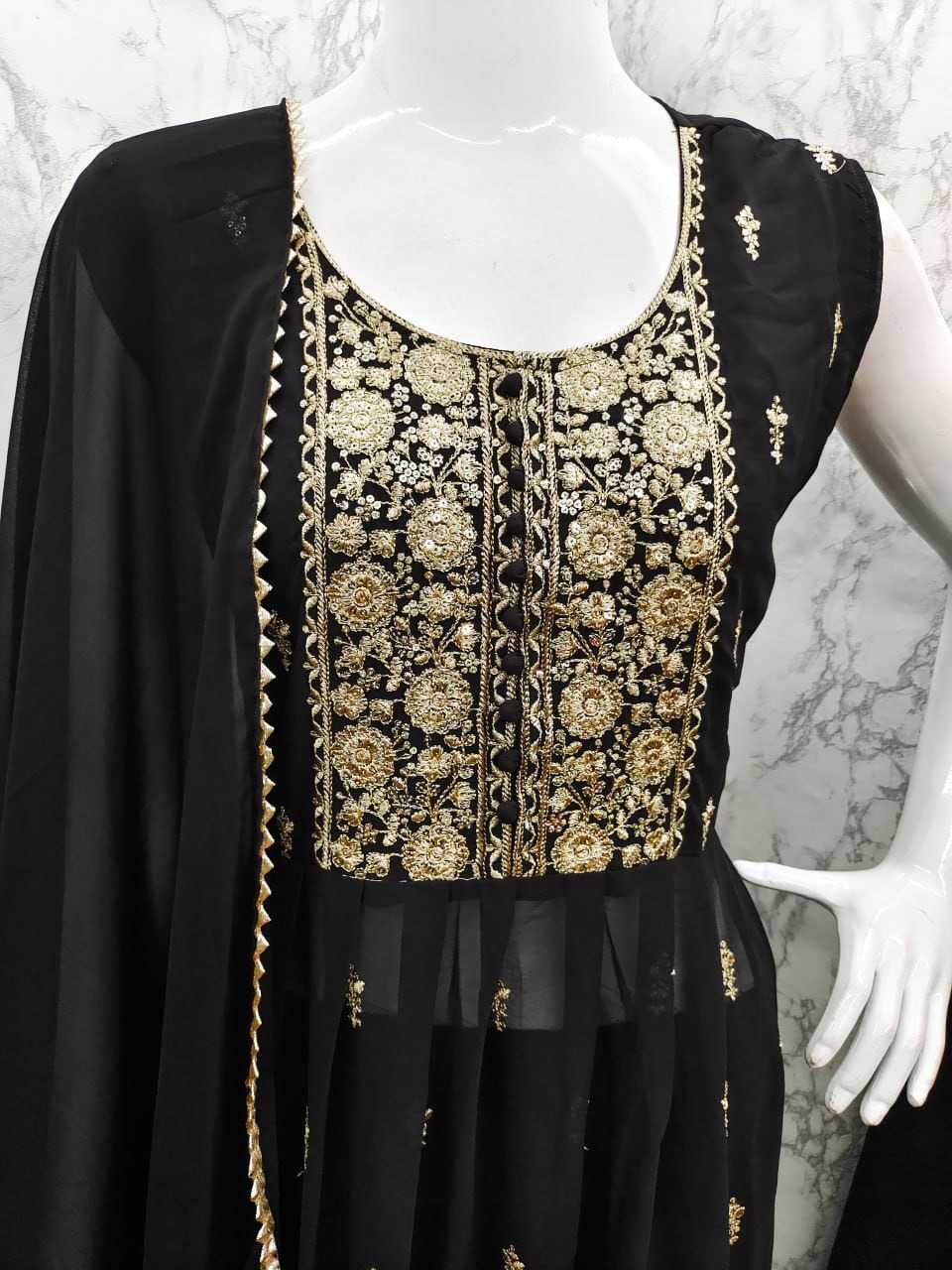 Georgette Embroidery Suit in Mehndi
