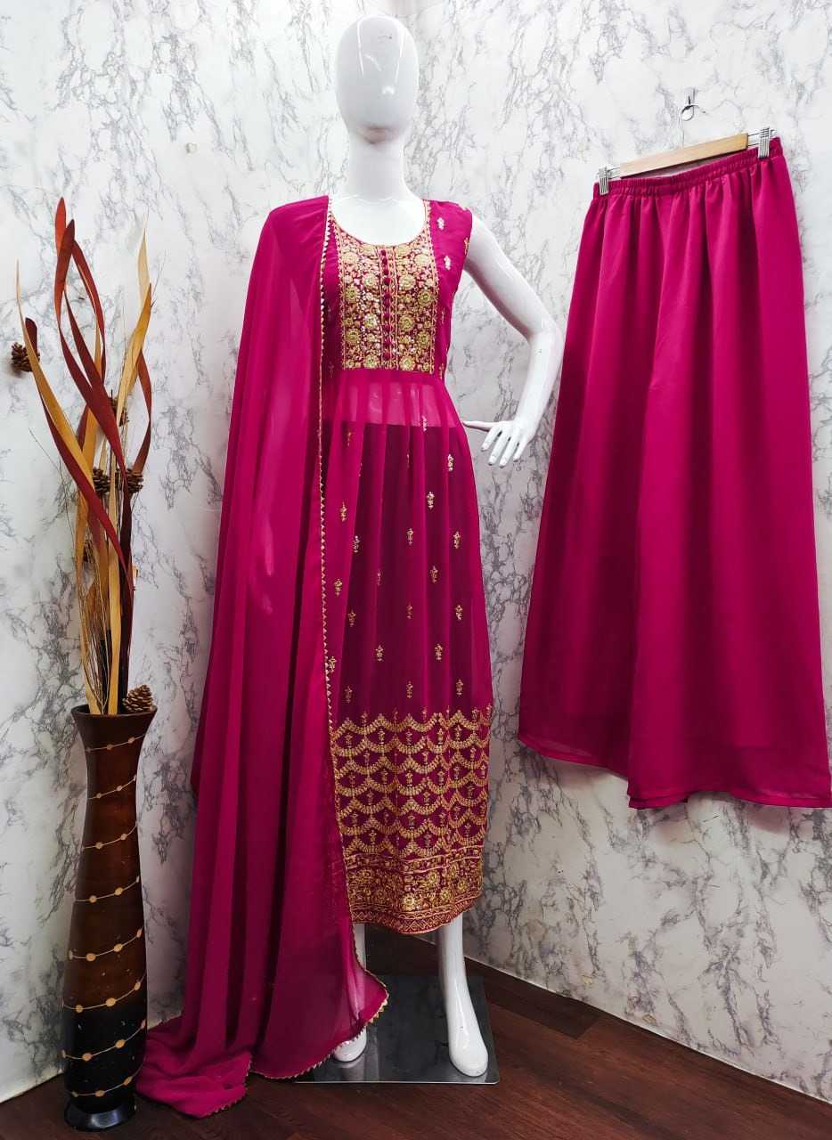 Georgette Embroidery Suit in Mehndi
