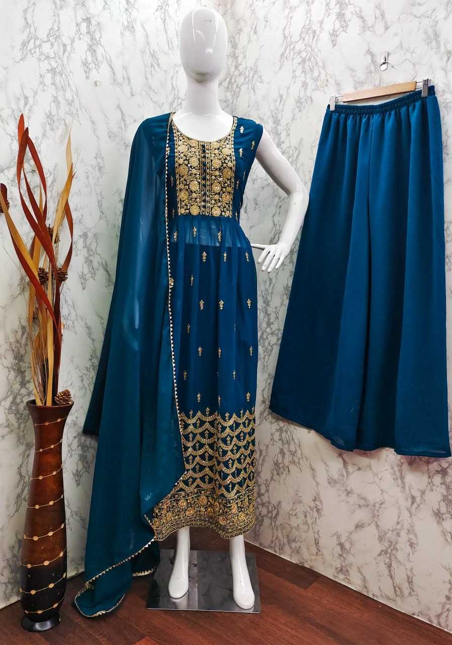 Georgette Embroidery Suit in Mehndi