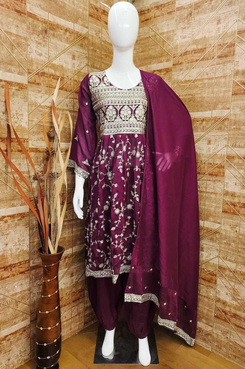 Vichitra Silk Embroidery Suit