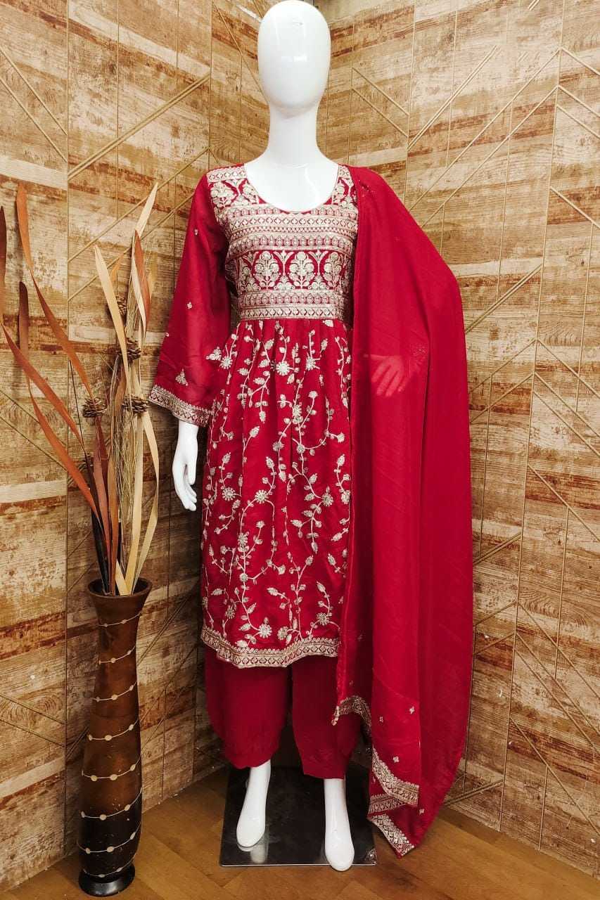 Vichitra Silk Embroidery Suit