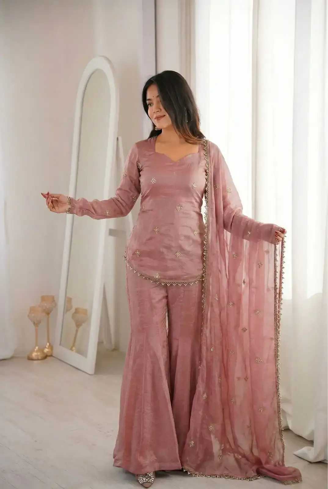 Heavy Silk Embroidered Kurti