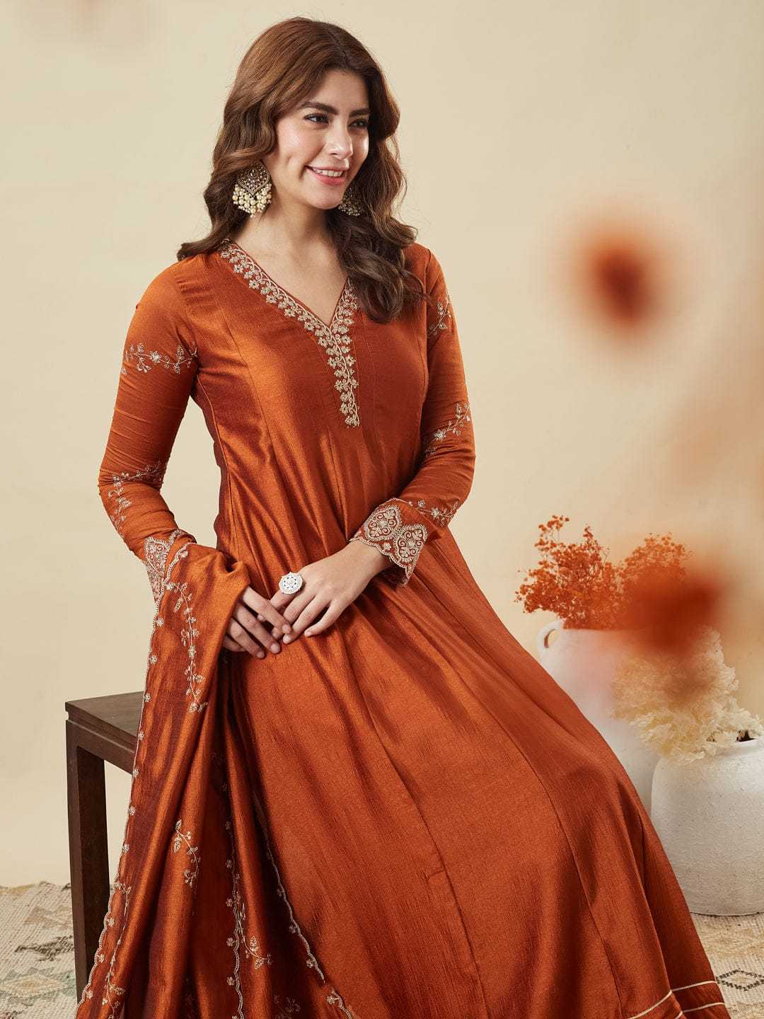 Vichitra Silk Party Wear Kurti
