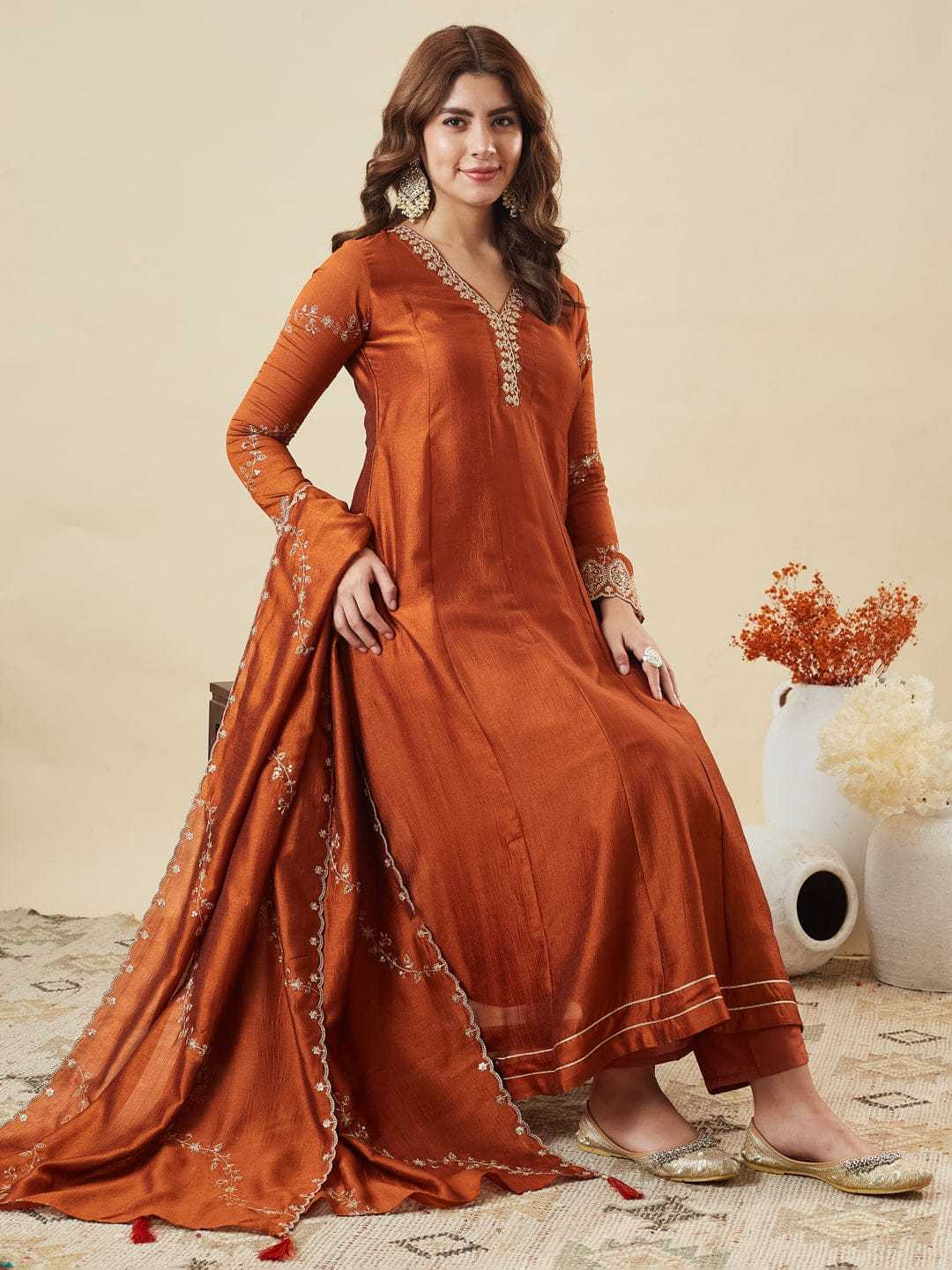 Vichitra Silk Party Wear Kurti