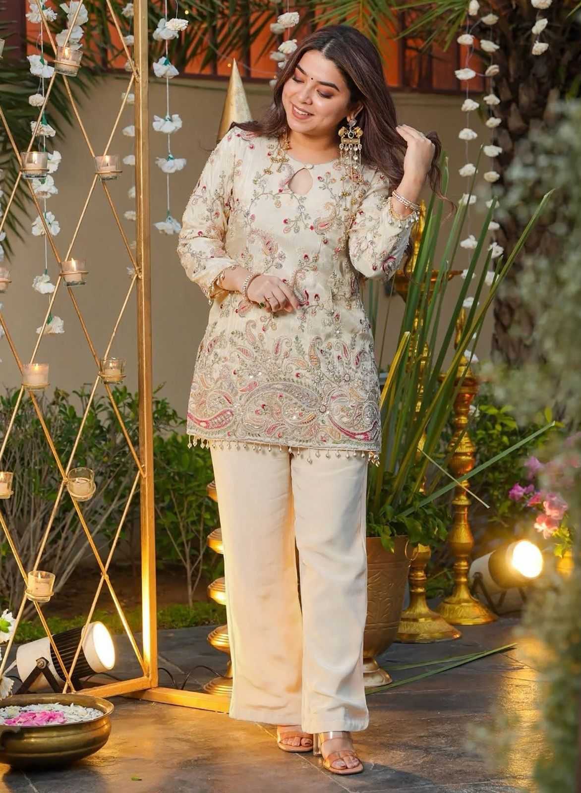 Crepe Silk Party Wear Kurti