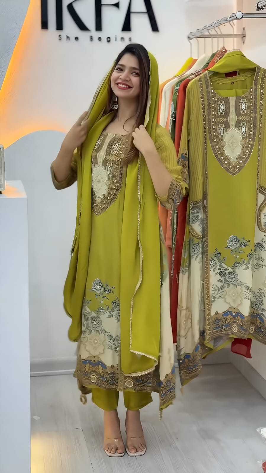 Crepe Printed Suit