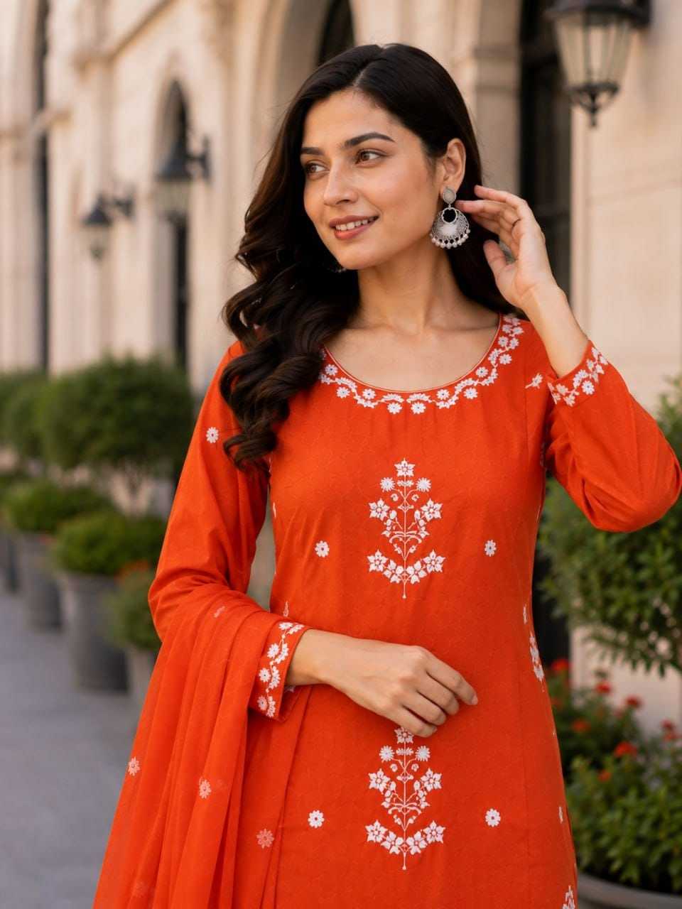 Slub Reyon Embroidery Suit